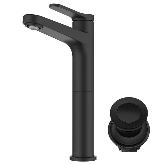 Indy Single Handle Vessel Bathroom Faucet with Pop up Drain
