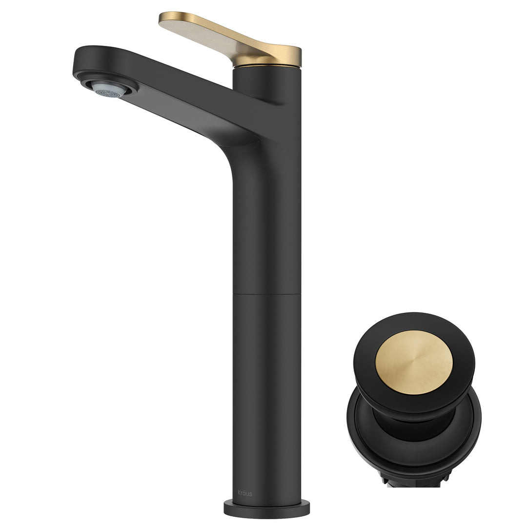 Indy Single Handle Vessel Bathroom Faucet with Pop up Drain
