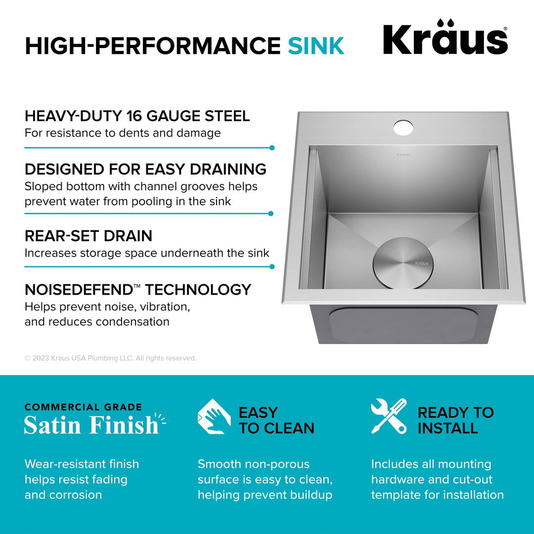 Kore Workstation Drop-In Stainless Steel Kitchen Sink