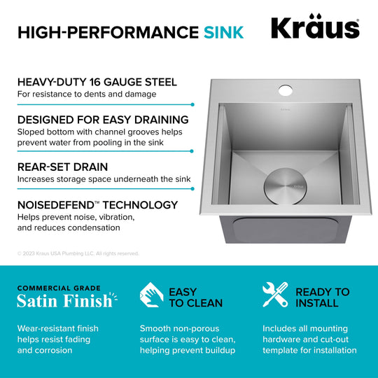 Kore Workstation Drop-In Stainless Steel Kitchen Sink