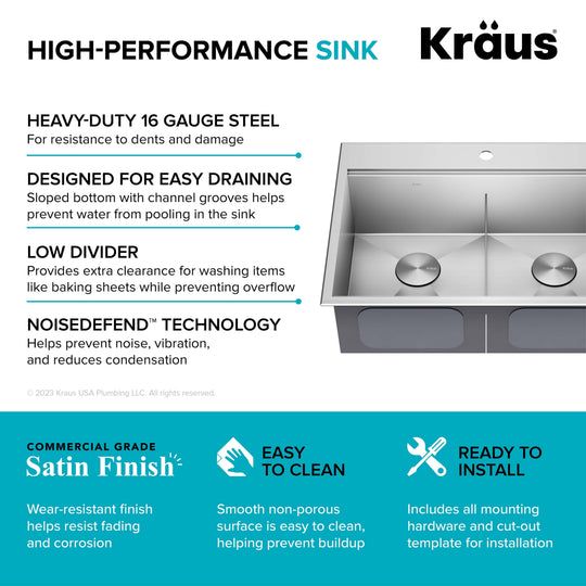 Kore Workstation Drop-In Stainless Steel Kitchen Sink