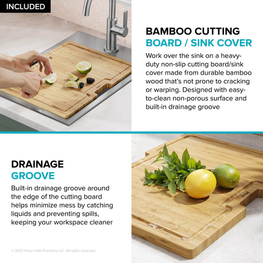 Kore Workstation Drop-In Stainless Steel Kitchen Sink