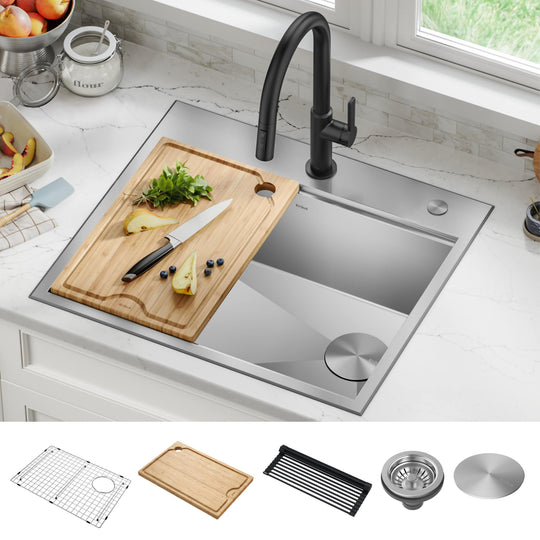 Kore Workstation Drop-In Stainless Steel Kitchen Sink