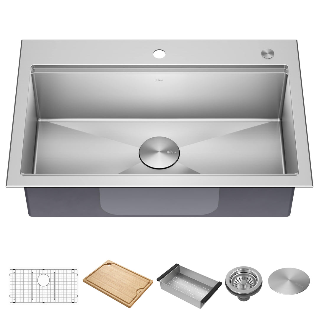 Kore Workstation Drop-In Stainless Steel Kitchen Sink