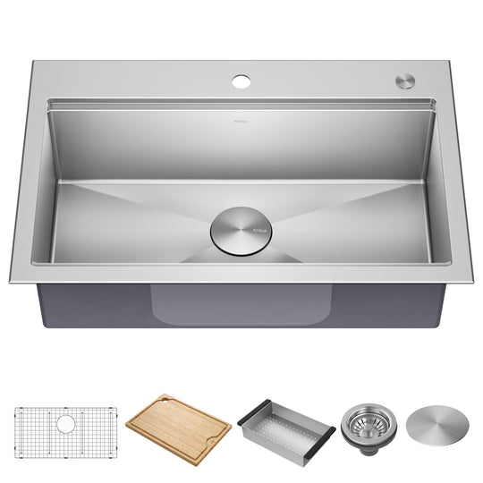 Kore Workstation Drop-In Stainless Steel Kitchen Sink