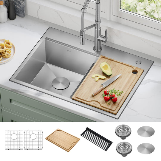 Kore Workstation Drop-In Stainless Steel Kitchen Sink