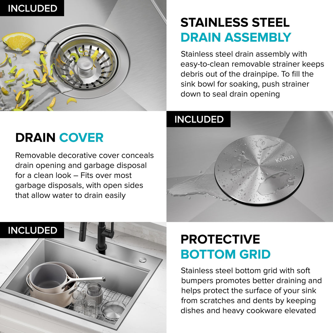 Kore Workstation Drop-In Stainless Steel Kitchen Sink