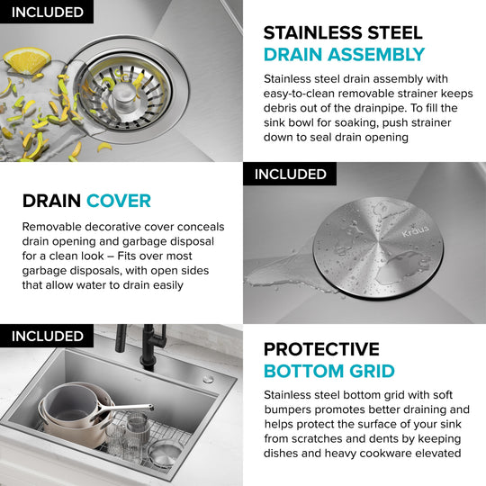 Kore Workstation Drop-In Stainless Steel Kitchen Sink