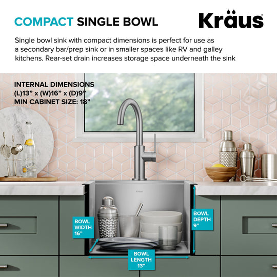 Kore Workstation Drop-In Stainless Steel Kitchen Sink