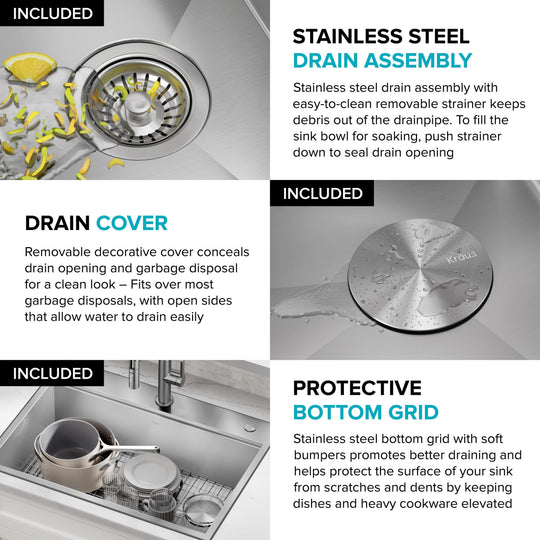 Kore Workstation Drop-In Stainless Steel Kitchen Sink