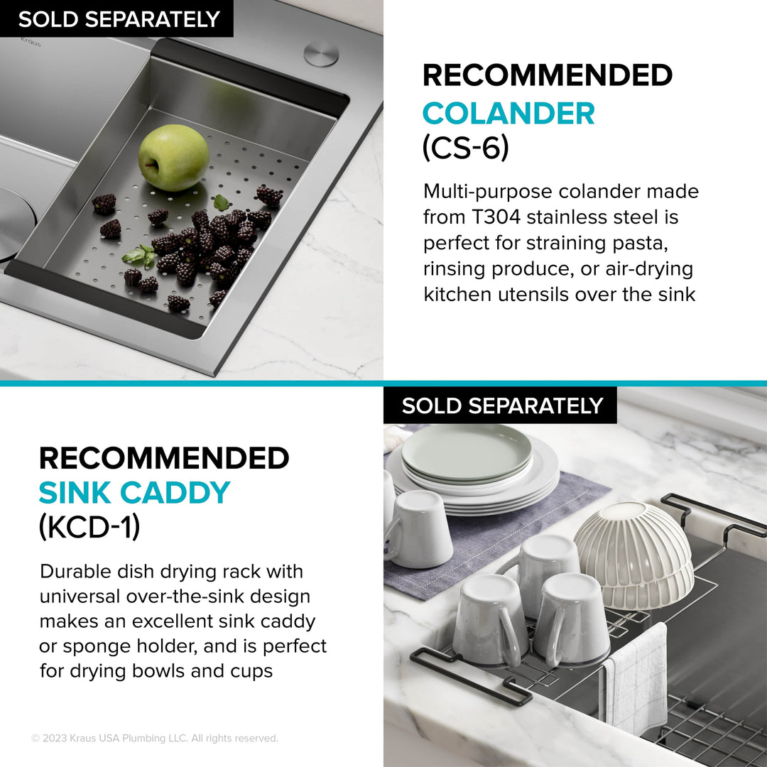 Kore Workstation Drop-In Stainless Steel Kitchen Sink