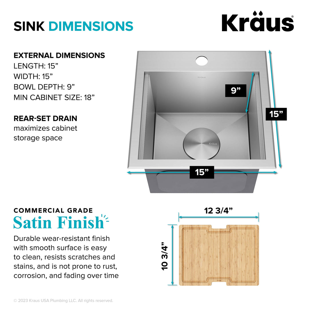 Kore Workstation Drop-In Stainless Steel Kitchen Sink