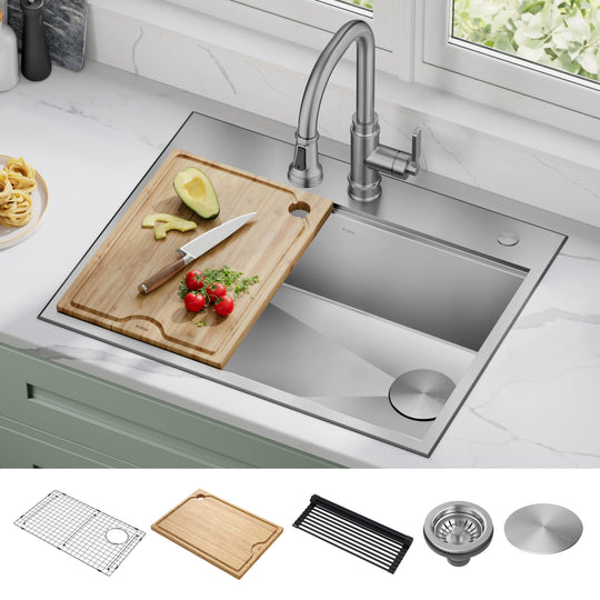 Kore Workstation Drop-In Stainless Steel Kitchen Sink