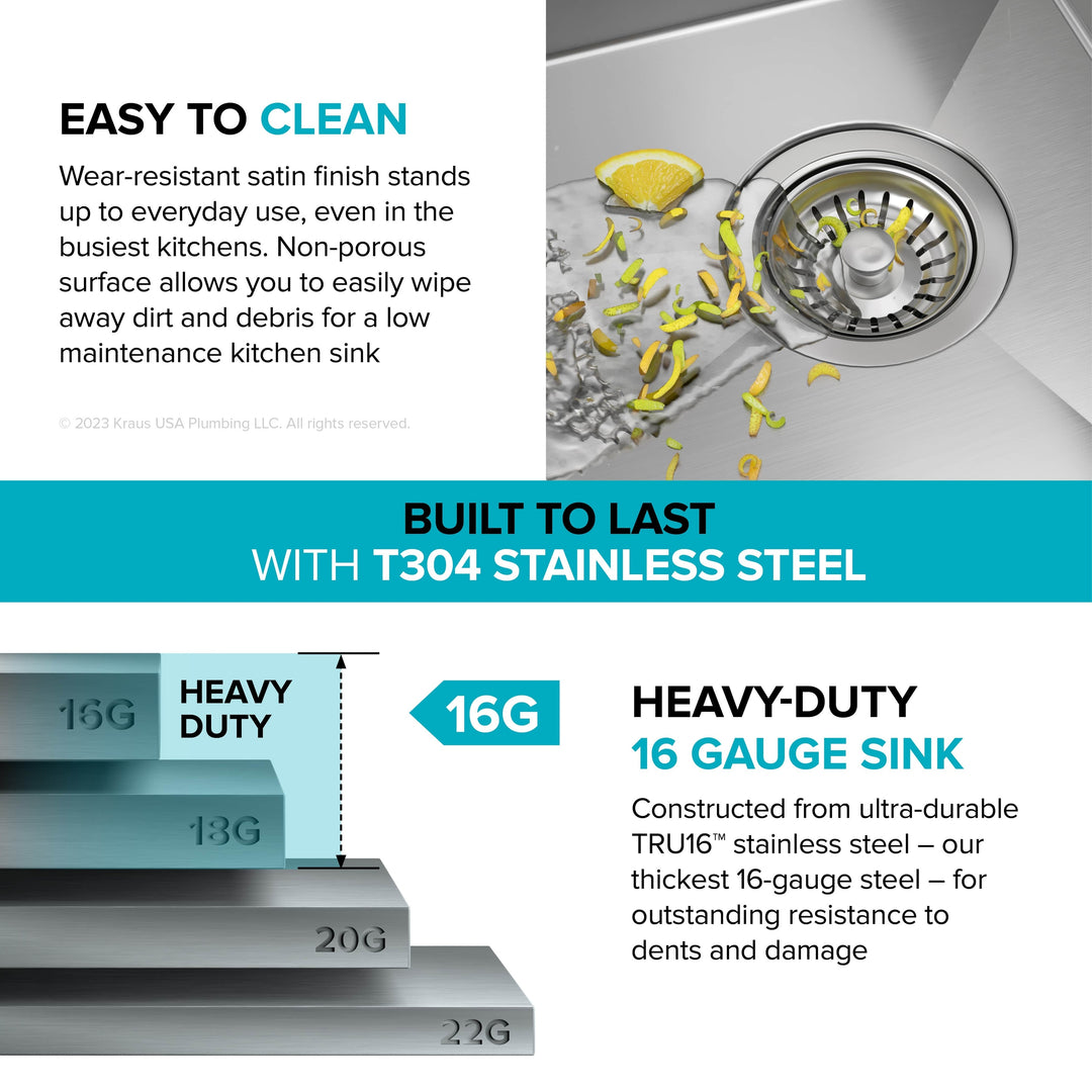 Kore Workstation Drop-In Stainless Steel Kitchen Sink