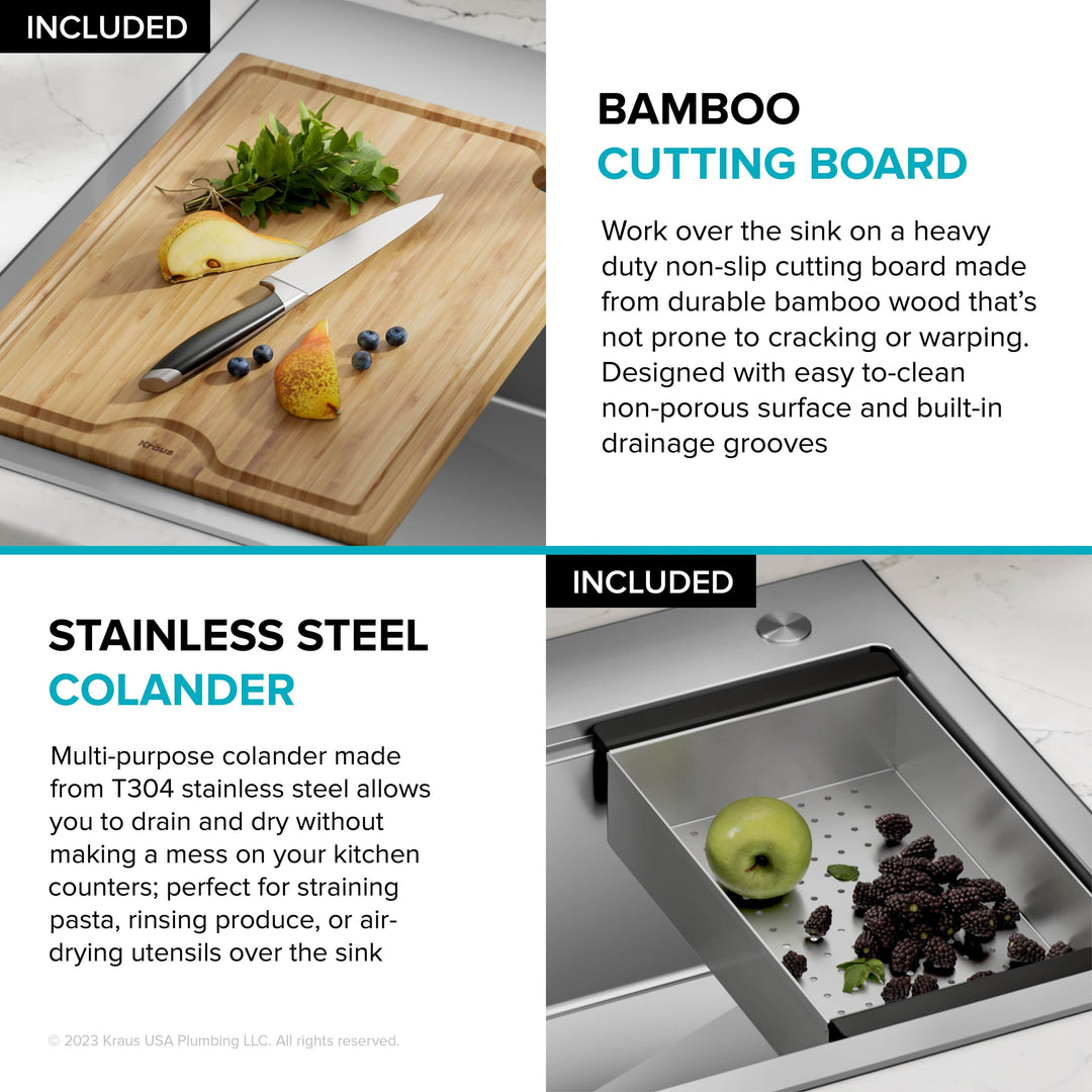 Kore Workstation Drop-In Stainless Steel Kitchen Sink