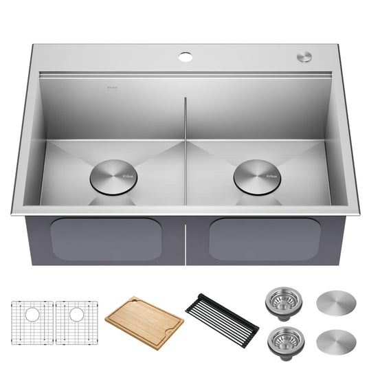 Kore Workstation Drop-In Stainless Steel Kitchen Sink
