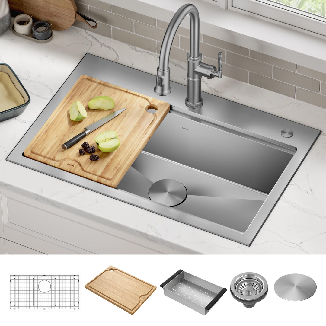 Kore Workstation Drop-In Stainless Steel Kitchen Sink