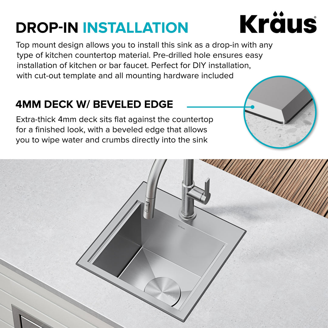 Kore Workstation Drop-In Stainless Steel Kitchen Sink