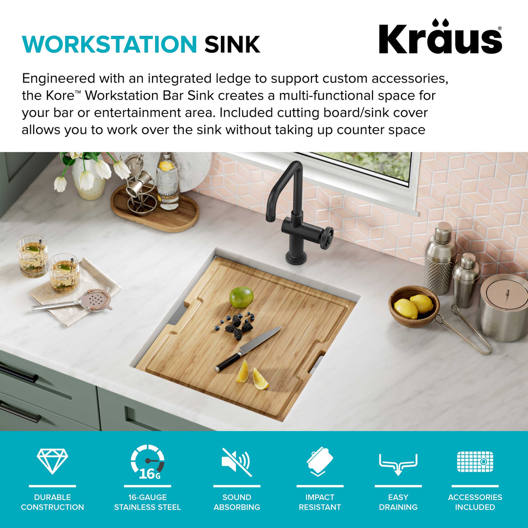 Kore Workstation Undermount Stainless Steel Kitchen Sink
