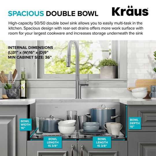 Kore Workstation Undermount Stainless Steel Kitchen Sink