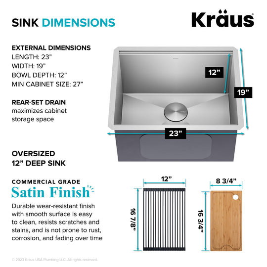 Kore Workstation Undermount Stainless Steel Kitchen Sink