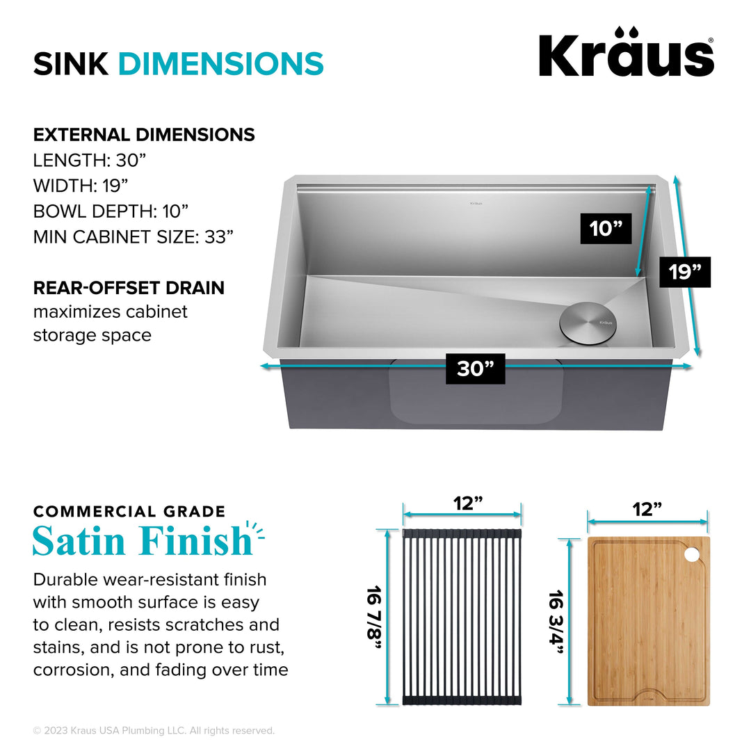 Kore Workstation Undermount Stainless Steel Kitchen Sink
