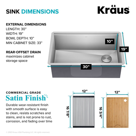Kore Workstation Undermount Stainless Steel Kitchen Sink