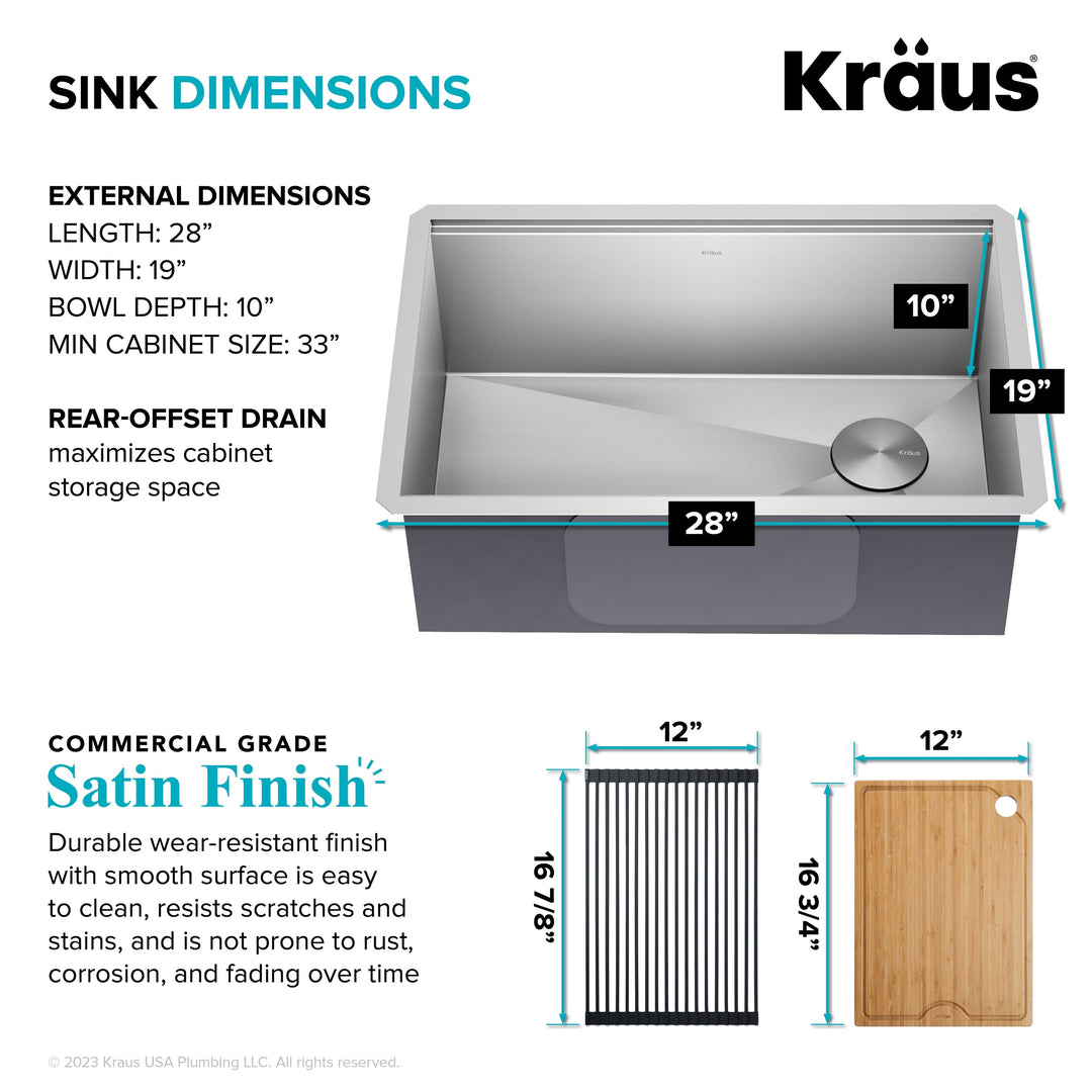 Kore Workstation Undermount Stainless Steel Kitchen Sink