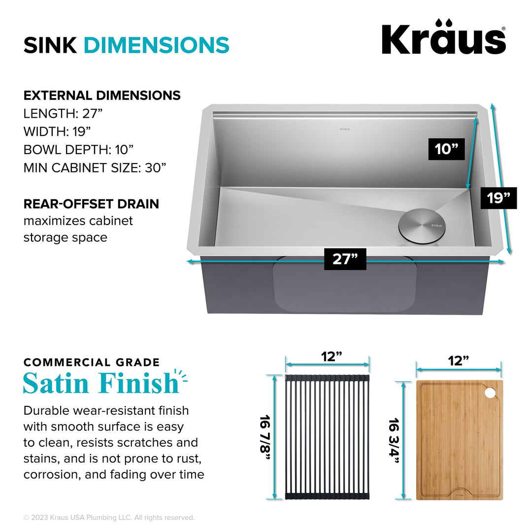 Kore Workstation Undermount Stainless Steel Kitchen Sink