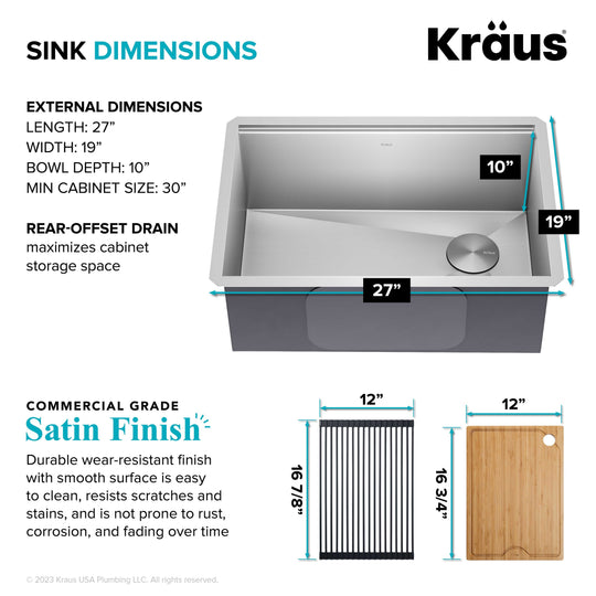 Kore Workstation Undermount Stainless Steel Kitchen Sink