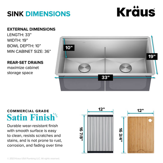Kore Workstation Undermount Stainless Steel Kitchen Sink