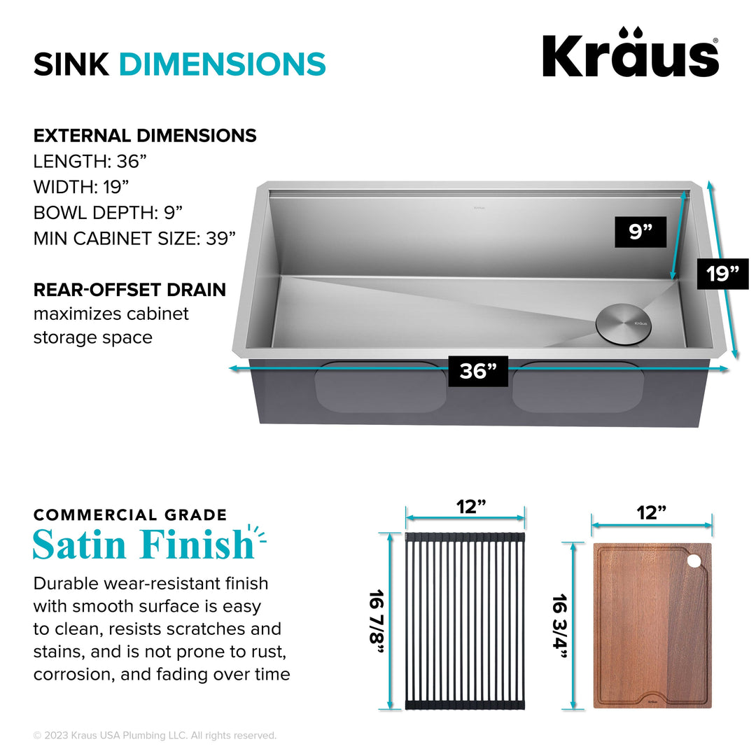 Kore Workstation Undermount Stainless Steel Kitchen Sink