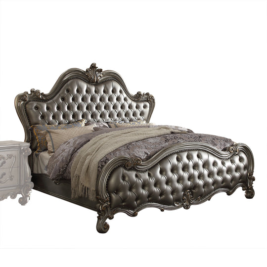 Klinger Silver and Antique Platinum Bed with Arched Headboard