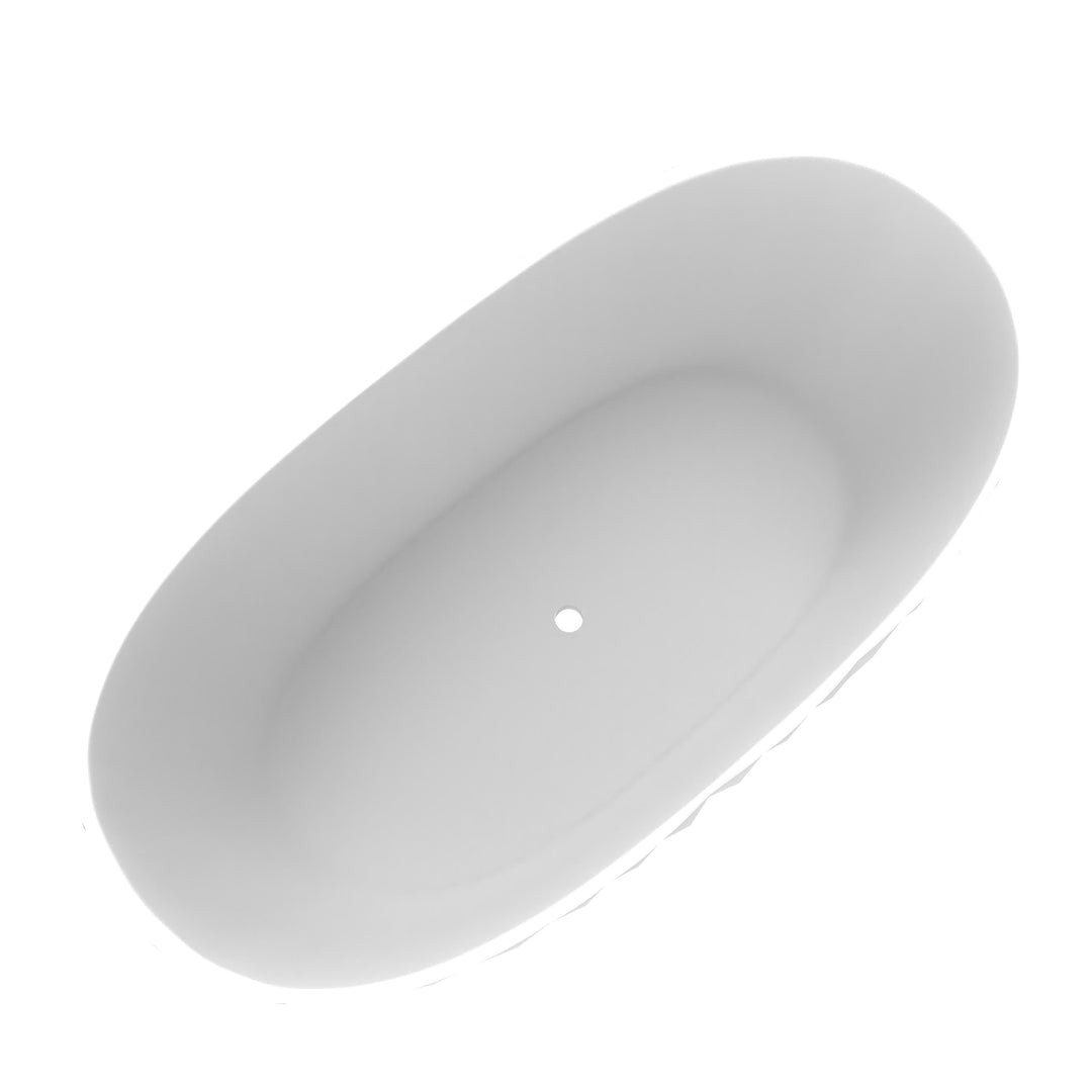 Knightsbrook 64" Freestanding Soaking Solid Surface Bathtub