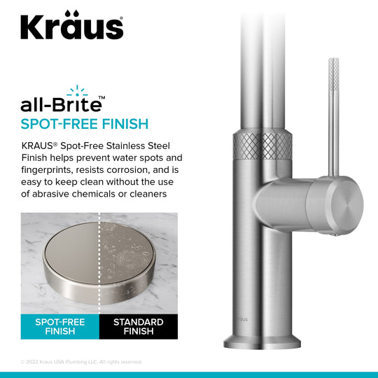 2-Function 1-Handle 1-Hole Pulldown Sprayer Brass Kitchen Faucet