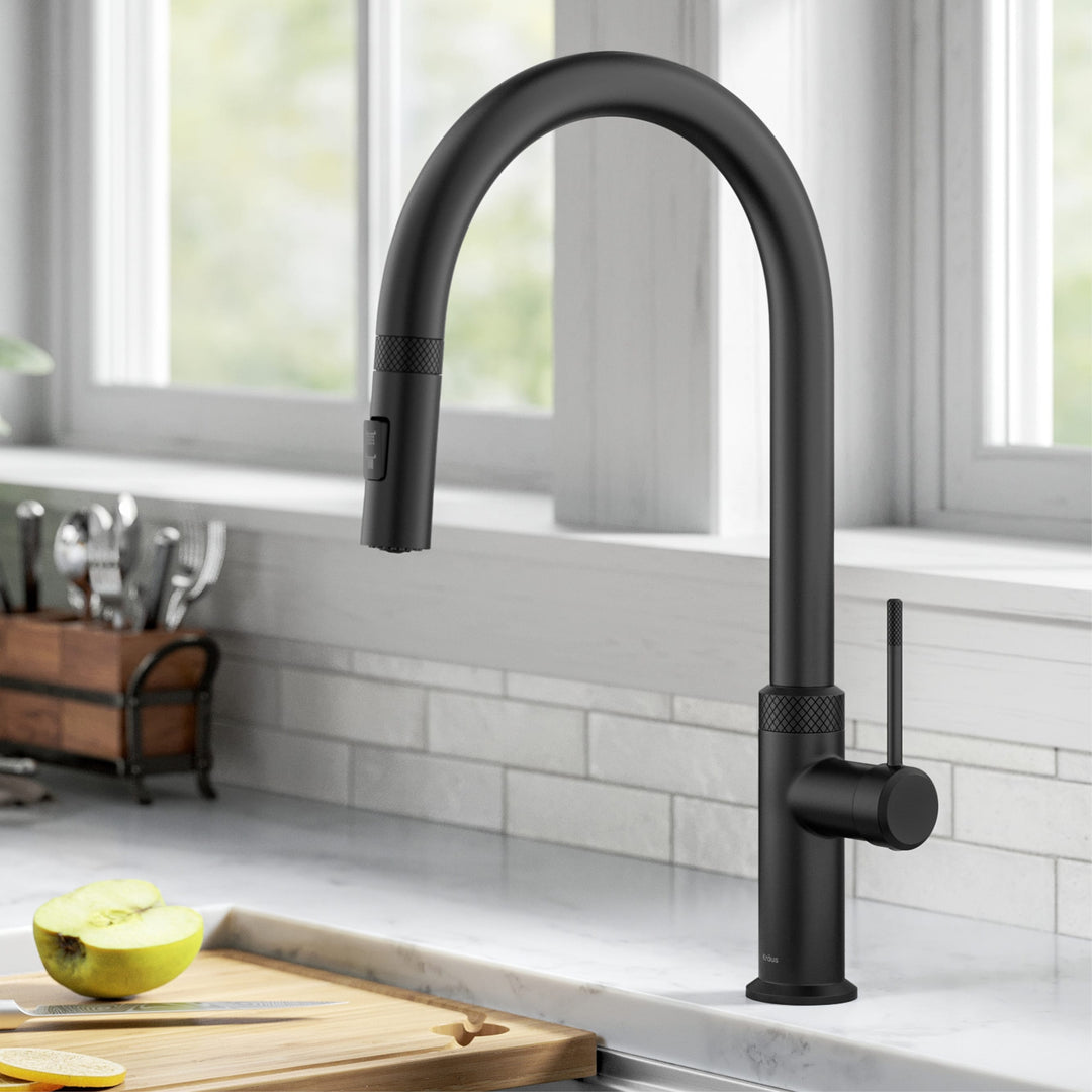2-Function 1-Handle 1-Hole Pulldown Sprayer Brass Kitchen Faucet