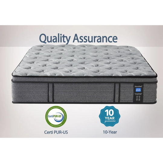 Luxury 14" Cooling-Gel Hybrid Mattress, Euro Top, Certipur-Us Certified, Medium Firm for Back Pain, Motion Isolation, in a Box