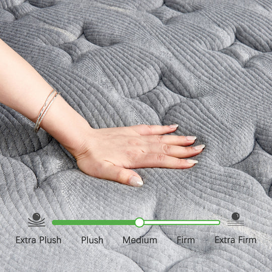 Luxury 14" Cooling-Gel Hybrid Mattress, Euro Top, Certipur-Us Certified, Medium Firm for Back Pain, Motion Isolation, in a Box