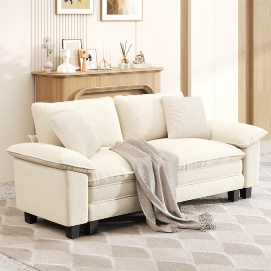 Cloud Modular Deep Seat Sofa, Chenille or Corduroy Sectional Couch with Removable Arms, 1–4 Seater