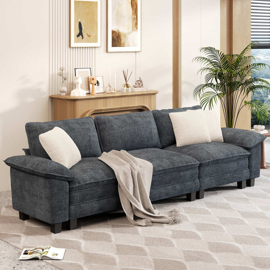 Cloud Modular Deep Seat Sofa, Chenille or Corduroy Sectional Couch with Removable Arms, 1–4 Seater