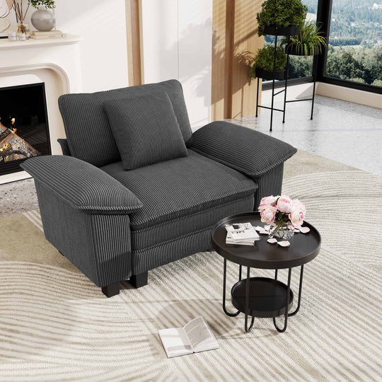Cloud Modular Deep Seat Sofa, Chenille or Corduroy Sectional Couch with Removable Arms, 1–4 Seater