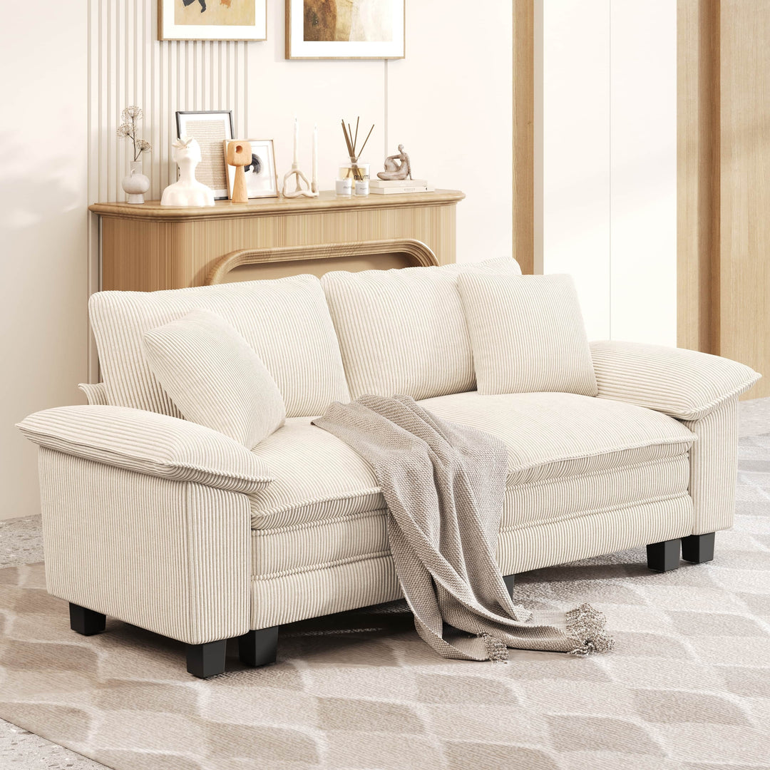 Cloud Modular Deep Seat Sofa, Chenille or Corduroy Sectional Couch with Removable Arms, 1–4 Seater