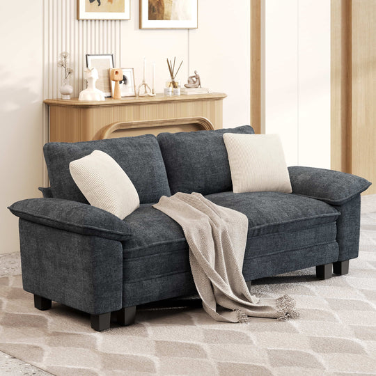 Cloud Modular Deep Seat Sofa, Chenille or Corduroy Sectional Couch with Removable Arms, 1–4 Seater