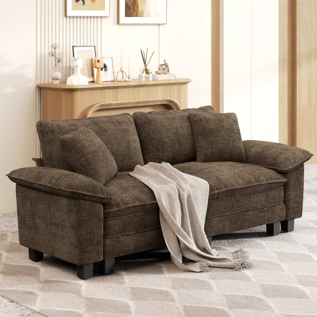 Cloud Modular Deep Seat Sofa, Chenille or Corduroy Sectional Couch with Removable Arms, 1–4 Seater