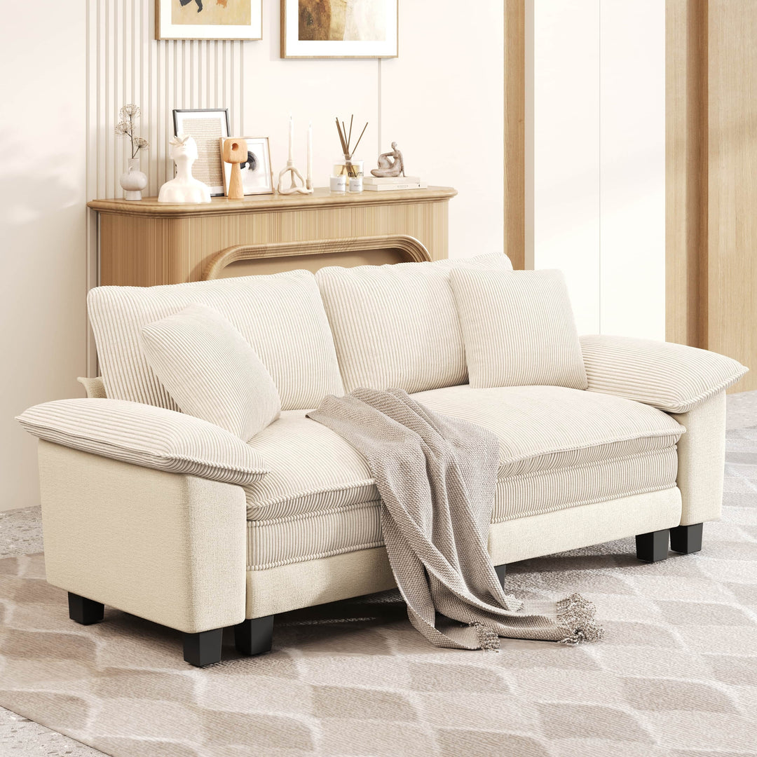 Cloud Modular Deep Seat Sofa, Chenille or Corduroy Sectional Couch with Removable Arms, 1–4 Seater