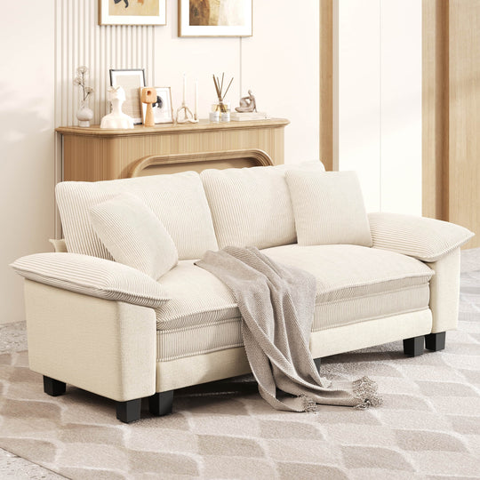 Cloud Modular Deep Seat Sofa, Chenille or Corduroy Sectional Couch with Removable Arms, 1–4 Seater