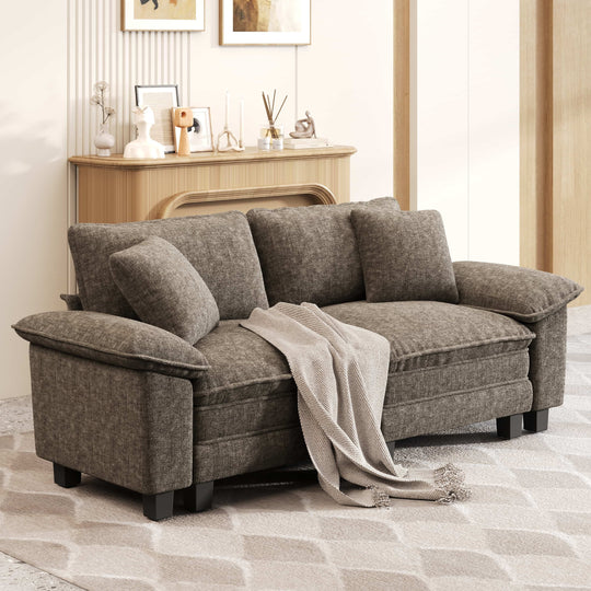 Cloud Modular Deep Seat Sofa, Chenille or Corduroy Sectional Couch with Removable Arms, 1–4 Seater
