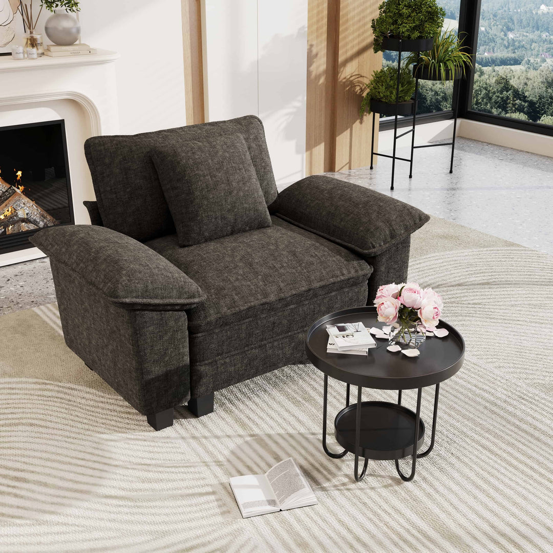 Cloud Modular Deep Seat Sofa, Chenille or Corduroy Sectional Couch with Removable Arms, 1–4 Seater