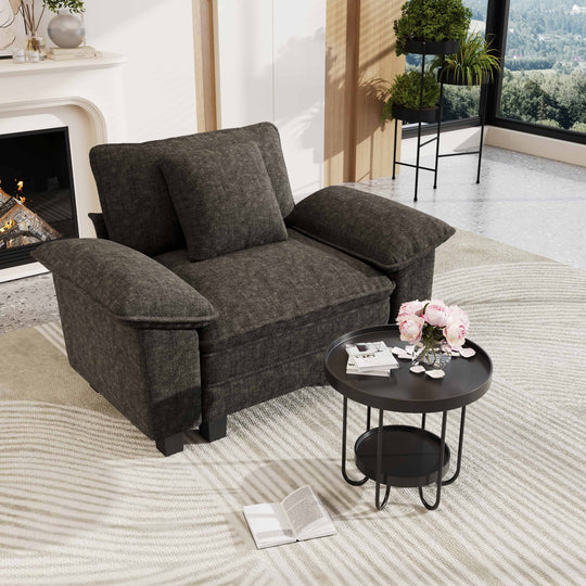 Cloud Modular Deep Seat Sofa, Chenille or Corduroy Sectional Couch with Removable Arms, 1–4 Seater