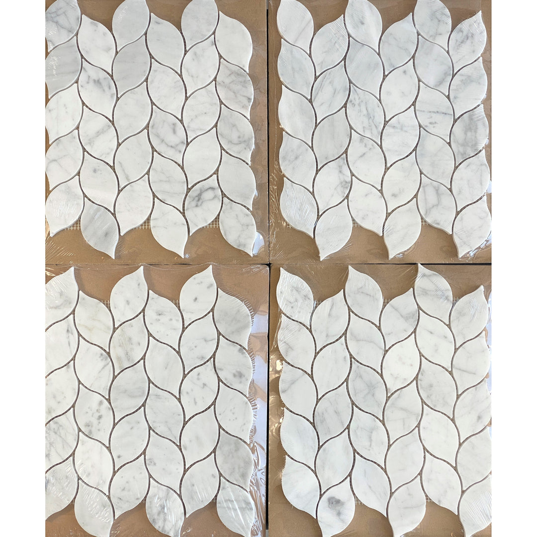 Marble Leaf Pattern Wall & Floor Mosaic Tiles
